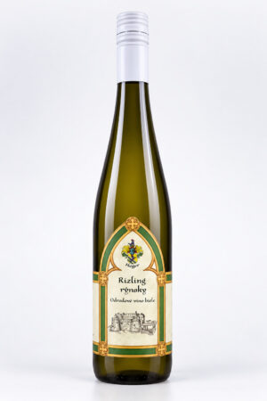 Riesling Heger – butelka białego wina z historyczną etykietą